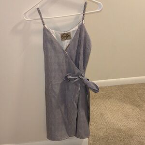 Deja Vu Striped V-Neck Dress